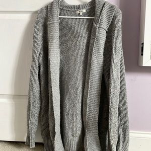 Gray Mudd Hooded Cardigan
